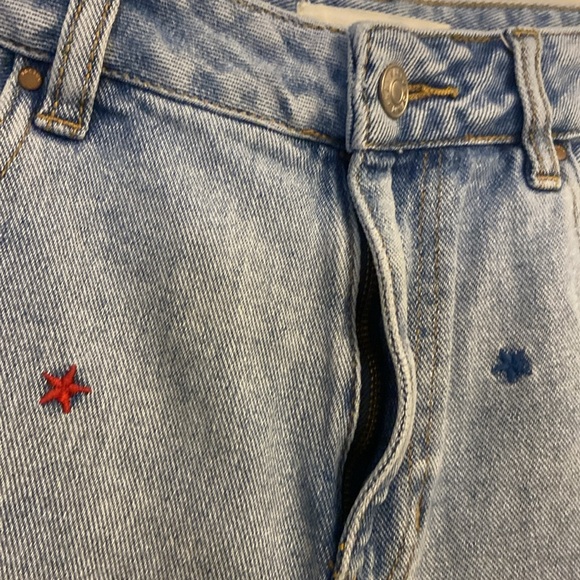 ⭐️ PacSun Embroidered Star Spangled detail High Rise  denim shorts size 30 - Picture 5 of 12